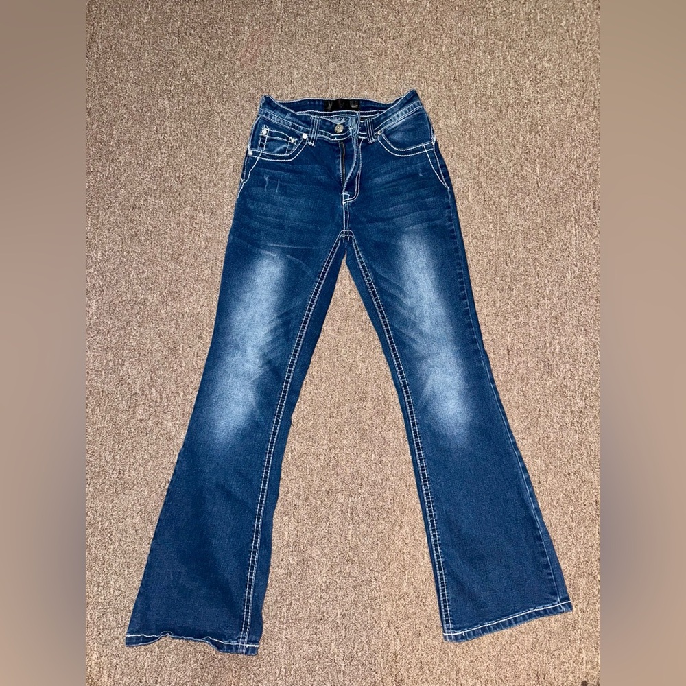 Rebels Dark Blue Flare Jeans